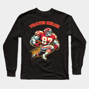 Travis Kelce Cartoon Long Sleeve T-Shirt